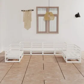Set de salón de jardín de 8 piezas blanco madera maciza de pino de , Conjuntos de jardín - Ref: Foro24-3075460, Precio: 512,2...