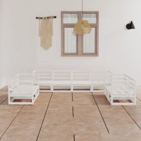 Set de salón de jardín de 8 piezas blanco madera maciza de pino de , Conjuntos de jardín - Ref: Foro24-3075460, Precio: 504,7...