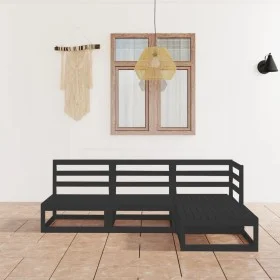 Garden furniture set 4 pieces black solid pine wood by , Garden sets - Ref: Foro24-3075488, Price: 279,99 €, Discount: %