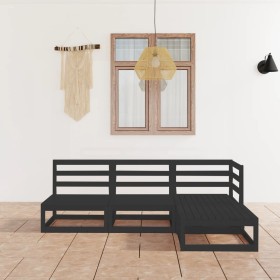Juego de muebles de jardín 4 piezas negro madera maciza de pino de , Conjuntos de jardín - Ref: Foro24-3075488, Precio: 284,0...
