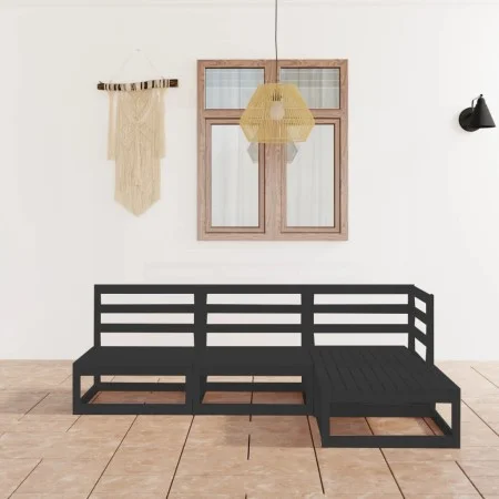 Gartenmöbel-Set 4-teilig aus schwarzem massivem Kiefernholz von , Gartensets - Ref: Foro24-3075488, Preis: 279,99 €, Rabatt: %