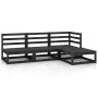 Gartenmöbel-Set 4-teilig aus schwarzem massivem Kiefernholz von , Gartensets - Ref: Foro24-3075488, Preis: 279,99 €, Rabatt: %