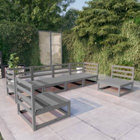 Garden furniture 6 pieces gray solid pine wood by , Garden sets - Ref: Foro24-3075401, Price: 434,41 €, Discount: %