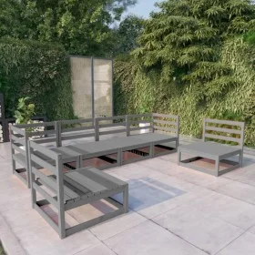 Garden furniture 6 pieces gray solid pine wood by , Garden sets - Ref: Foro24-3075401, Price: 428,18 €, Discount: %