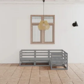 Garden furniture set 4 pieces gray solid pine wood by , Garden sets - Ref: Foro24-3075546, Price: 234,61 €, Discount: %