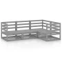 Garden furniture set 4 pieces gray solid pine wood by , Garden sets - Ref: Foro24-3075546, Price: 234,58 €, Discount: %