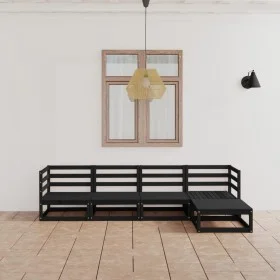 Garden furniture set 5 pieces black solid pine wood by , Garden sets - Ref: Foro24-3075538, Price: 369,00 €, Discount: %