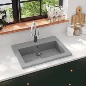 Spüle aus grauem Granit 600x450x120 mm von vidaXL, Sinkt - Ref: Foro24-142963, Preis: 137,70 €, Rabatt: %