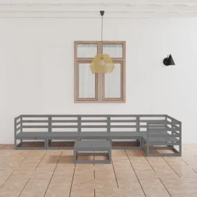 Garden furniture 7 pieces gray solid pine wood by , Garden sets - Ref: Foro24-3075571, Price: 393,58 €, Discount: %