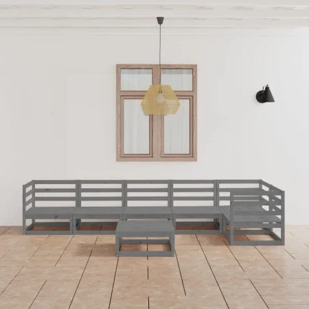 Muebles de jardín 7 piezas gris madera de pino maciza de , Conjuntos de jardín - Ref: Foro24-3075571, Precio: 393,56 €, Descu...