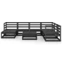 Garden furniture set 8 pieces and black pine wood cushions by , Garden sets - Ref: Foro24-3075713, Price: 582,12 €, Discount: %