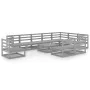Juego de muebles de jardín 11 pzas y cojines gris madera pino de , Conjuntos de jardín - Ref: Foro24-3075801, Precio: 773,37 ...