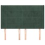 Headboard with dark green velvet ears 147x16x118/128cm by , Headboards and footboards - Ref: Foro24-3119631, Price: 113,28 €,...