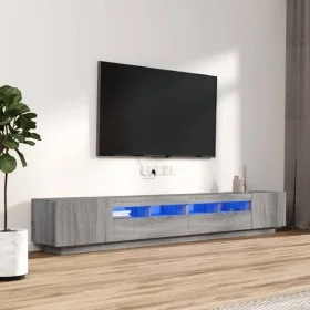 Set muebles TV con LEDs 3 pzas madera contrachapada gris Sonoma de , Muebles TV - Ref: Foro24-3120174, Precio: 157,84 €, Desc...
