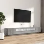 Set muebles TV con LEDs 3 pzas madera contrachapada gris Sonoma de , Muebles TV - Ref: Foro24-3120174, Precio: 157,84 €, Desc...