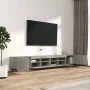 Set muebles TV con LEDs 3 pzas madera contrachapada gris Sonoma de , Muebles TV - Ref: Foro24-3120174, Precio: 157,84 €, Desc...