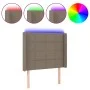 Headboard with LED in taupe gray fabric 93x16x118/128 cm by , Headboards and footboards - Ref: Foro24-3124034, Price: 77,13 €...