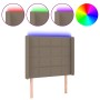 Kopfteil mit LED aus taupegrauem Stoff 93x16x118/128 cm von , Kopf- und Fußteile - Ref: Foro24-3124034, Preis: 76,46 €, Rabat...