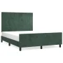 Dark green velvet bed frame with headboard 140x200 cm by , Beds and slatted bases - Ref: Foro24-3125760, Price: 222,05 €, Dis...