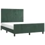 Dark green velvet bed frame with headboard 140x200 cm by , Beds and slatted bases - Ref: Foro24-3125760, Price: 222,05 €, Dis...