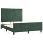 Dark green velvet bed frame with headboard 140x200 cm by , Beds and slatted bases - Ref: Foro24-3125760, Price: 207,37 €, Dis...