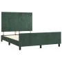 Dark green velvet bed frame with headboard 140x200 cm by , Beds and slatted bases - Ref: Foro24-3125760, Price: 222,05 €, Dis...