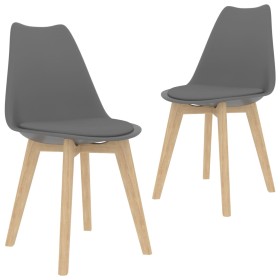 Esszimmerstühle 2 Einheiten aus grauem Kunststoff von vidaXL, Essstühle - Ref: Foro24-244785, Preis: 136,31 €, Rabatt: %