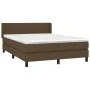 Box spring bed with dark brown fabric mattress 140x190 cm by , Beds and slatted bases - Ref: Foro24-3129708, Price: 440,66 €,...