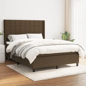Box spring bed with dark brown fabric mattress 140x190 cm by , Beds and slatted bases - Ref: Foro24-3131428, Price: 513,06 €,...