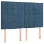 Box spring bed with mattress and LED dark blue velvet 140x200 cm by , Beds and slatted bases - Ref: Foro24-3136129, Price: 47...