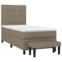 Box spring bed with taupe gray fabric mattress 90x200 cm by , Beds and slatted bases - Ref: Foro24-3136569, Price: 402,31 €, ...