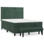 Box spring bed with dark green velvet mattress 140x190 cm by , Beds and slatted bases - Ref: Foro24-3137842, Price: 561,92 €,...