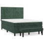 Cama box spring con colchón terciopelo verde oscuro 140x190 cm de , Camas y somieres - Ref: Foro24-3137842, Precio: 538,34 €,...
