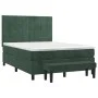 Box spring bed with dark green velvet mattress 140x190 cm by , Beds and slatted bases - Ref: Foro24-3137842, Price: 561,92 €,...