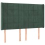 Cama box spring colchón y LED terciopelo verde oscuro 140x200cm de , Camas y somieres - Ref: Foro24-3139568, Precio: 502,66 €...