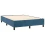Box spring bed with mattress and LED dark blue velvet 140x190 cm by , Beds and slatted bases - Ref: Foro24-3139563, Price: 48...