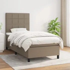 Box spring bed with taupe gray fabric mattress 80x200 cm by , Beds and slatted bases - Ref: Foro24-3141733, Price: 356,59 €, ...