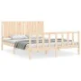 Estructura de cama con cabecero madera maciza 160x200 cm de , Camas y somieres - Ref: Foro24-3192956, Precio: 151,42 €, Descu...