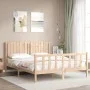 Estructura de cama con cabecero madera maciza 160x200 cm de , Camas y somieres - Ref: Foro24-3192956, Precio: 151,42 €, Descu...
