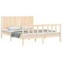 Estructura de cama con cabecero madera maciza 160x200 cm de , Camas y somieres - Ref: Foro24-3192956, Precio: 151,42 €, Descu...