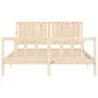 Estructura de cama con cabecero madera maciza 160x200 cm de , Camas y somieres - Ref: Foro24-3192956, Precio: 151,42 €, Descu...