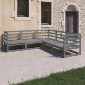 Garden furniture 5 pieces gray solid pine wood by , Garden sets - Ref: Foro24-3075726, Price: 311,91 €, Discount: %