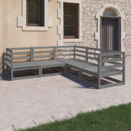 Garden furniture 5 pieces gray solid pine wood by , Garden sets - Ref: Foro24-3075726, Price: 311,88 €, Discount: %