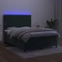 Box spring bed with mattress and LED dark green velvet 140x190cm by , Beds and slatted bases - Ref: Foro24-3136122, Price: 52...