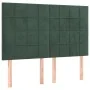 Box spring bed with mattress and LED dark green velvet 140x190cm by , Beds and slatted bases - Ref: Foro24-3136122, Price: 52...
