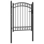 Gartentor mit Oberbogen aus schwarzem Stahl 100x125 cm von , Gartentore - Ref: Foro24-146369, Preis: 178,78 €, Rabatt: %