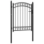 Gartentor mit Oberbogen aus schwarzem Stahl 100x125 cm von , Gartentore - Ref: Foro24-146369, Preis: 178,78 €, Rabatt: %