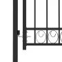 Garden gate with upper arch black steel 100x125 cm by , garden gates - Ref: Foro24-146369, Price: 178,78 €, Discount: %