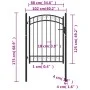 Gartentor mit Oberbogen aus schwarzem Stahl 100x125 cm von , Gartentore - Ref: Foro24-146369, Preis: 178,78 €, Rabatt: %
