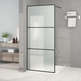 Duschwand aus schwarz mattiertem ESG-Glas, 90 x 195 cm von , Duschwände und Duschwände - Ref: Foro24-152111, Preis: 168,07 €,...